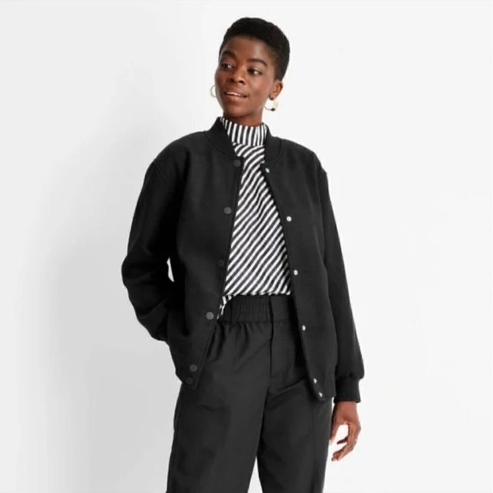 Future Collective Kahlana Barfield Brown Black Bomber Jacket Women’s Size XS - Picture 2 of 13